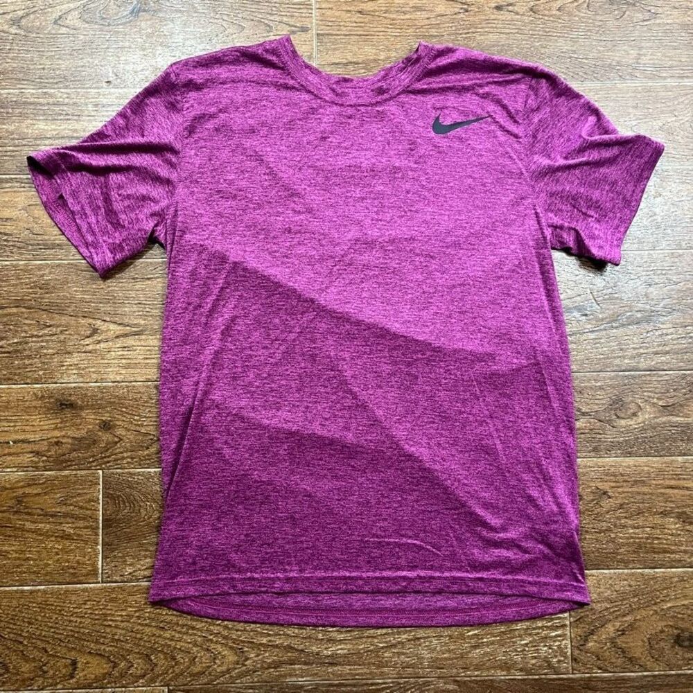 Nike Golf T-Shirt Mens Medium Pink Dri Fit Performance Heathered Stretch